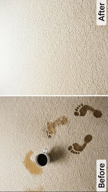 Before and after carpet cleaning
